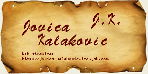 Jovica Kalaković vizit kartica